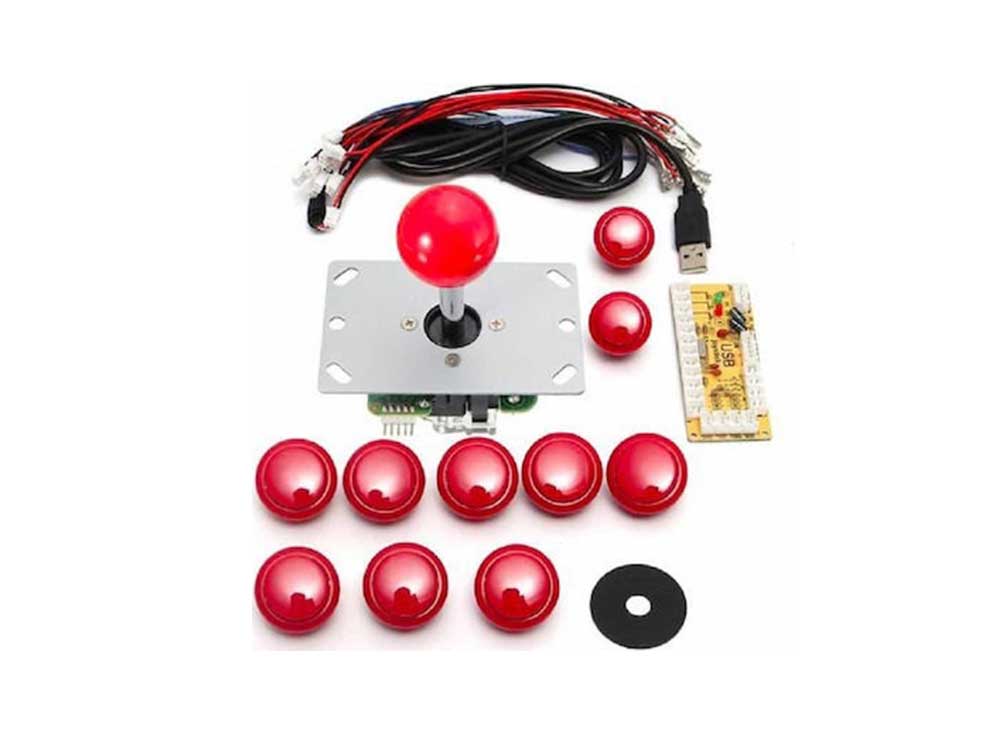 DIY Arcade Game Controller USB Joystick Kit-Red Robots Cyprus Nicosia Limassol Famagusta Paphos Larnaca front