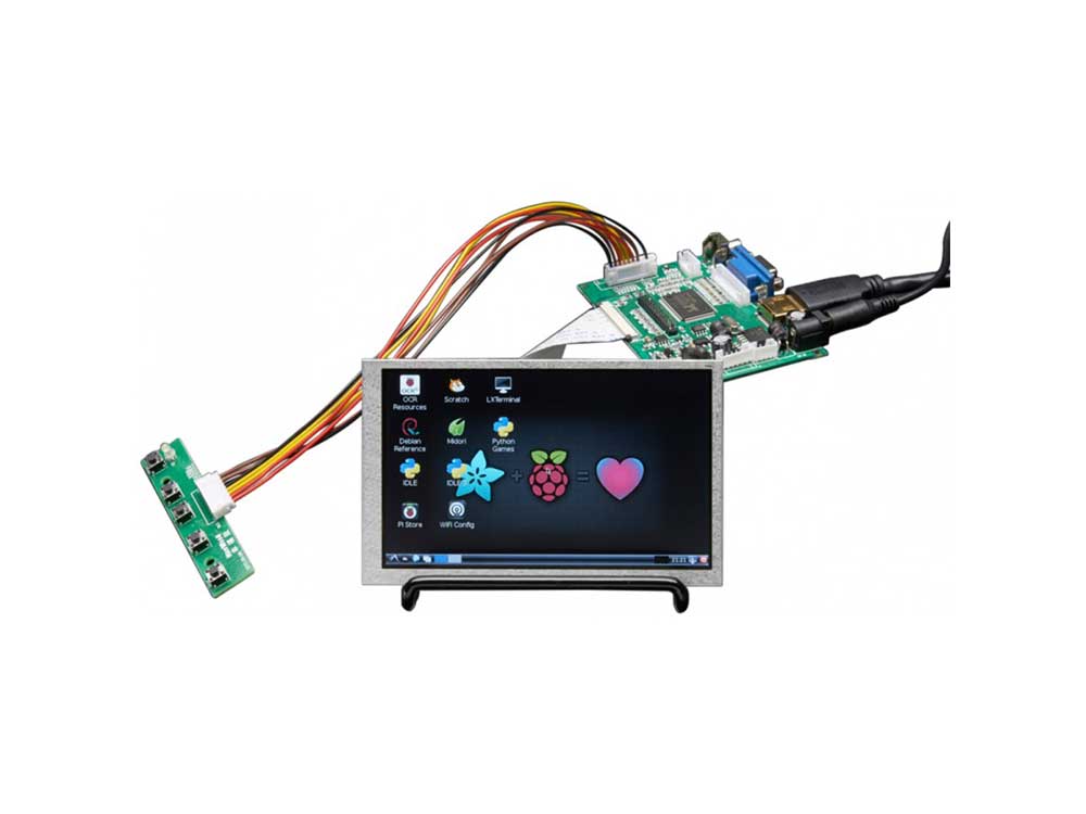 HDMI 4 Pi: 5 Display w/Touch and Mini Driver - 800x480 for Raspberry Pi - Robots