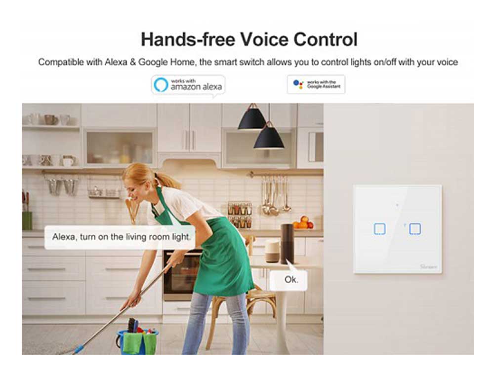 Sonoff T2 UK 1C WiFi Smart Wall Touch Switch White Robots Cyprus Nicosia Limassol Famagusta Paphos Larnaca alexa