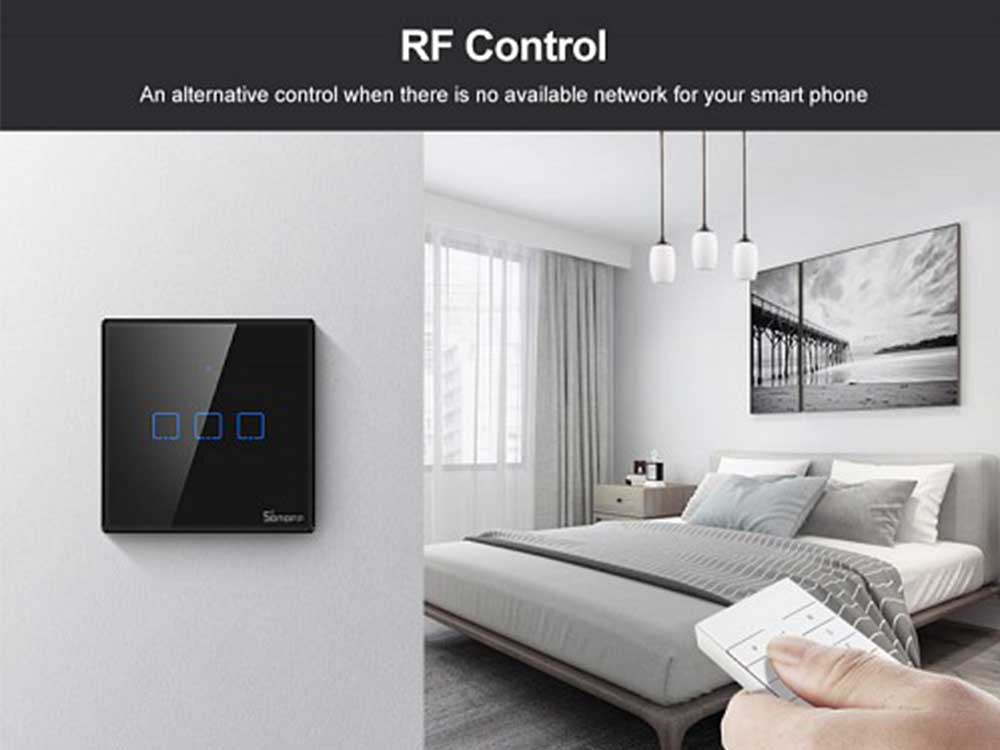 Sonoff T2 UK 1C WiFi Smart Wall Touch Switch White Robots Cyprus Nicosia Limassol Famagusta Paphos Larnaca rf control