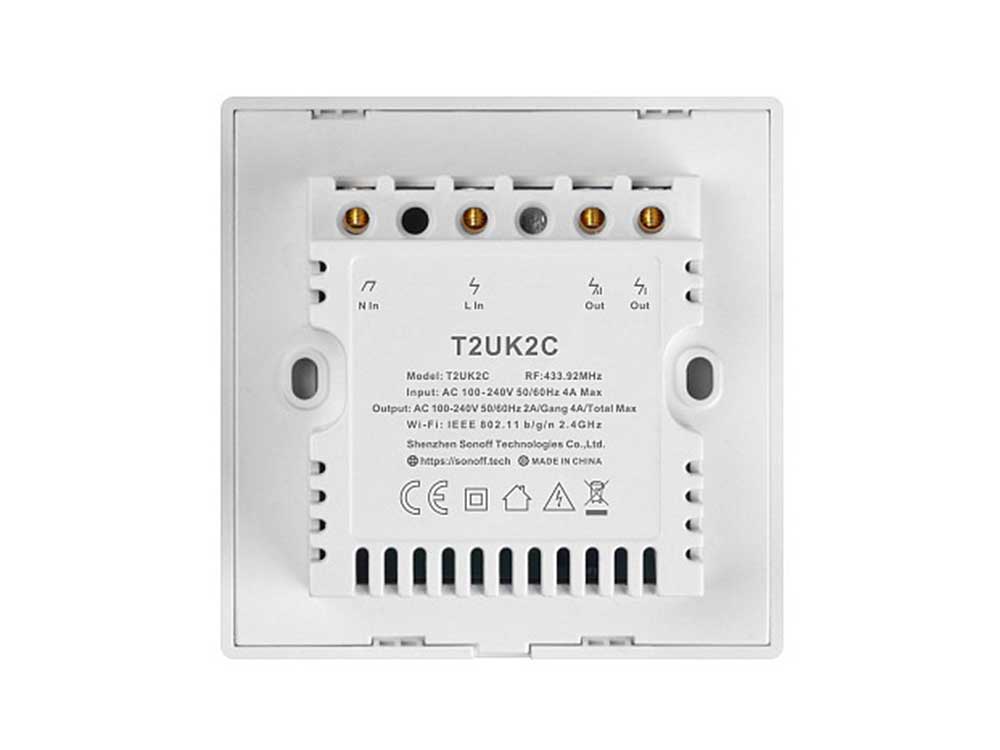 Sonoff T2 UK 2C WiFi Smart Wall Touch Switch White Robots Cyprus Nicosia Limassol Famagusta Paphos Larnaca back