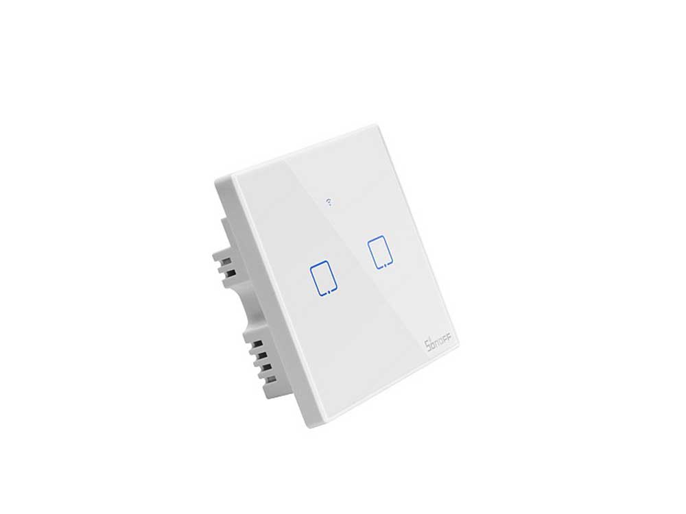 Sonoff T2 UK 2C WiFi Smart Wall Touch Switch White Robots Cyprus Nicosia Limassol Famagusta Paphos Larnaca angle right