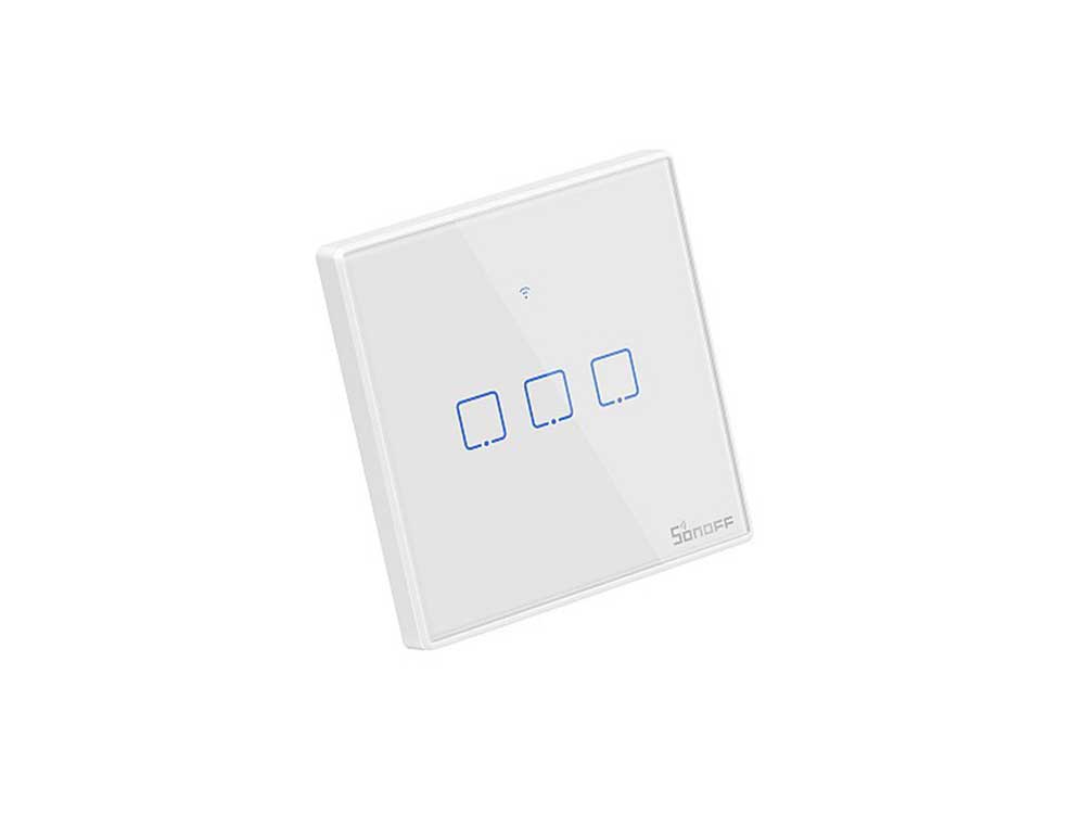 Sonoff T2 UK 3C WiFi Smart Wall Touch Switch White Robots Cyprus Nicosia Limassol Famagusta Paphos Larnaca angle