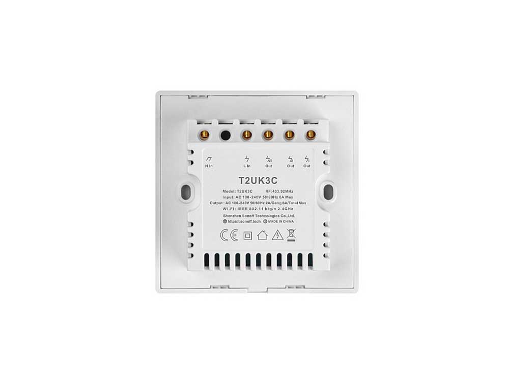 Sonoff T2 UK 3C WiFi Smart Wall Touch Switch White Robots Cyprus Nicosia Limassol Famagusta Paphos Larnaca back