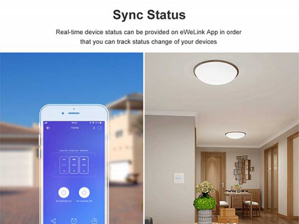 Sonoff T2 UK 3C WiFi Smart Wall Touch Switch White Robots Cyprus Nicosia Limassol Famagusta Paphos Larnaca sync status