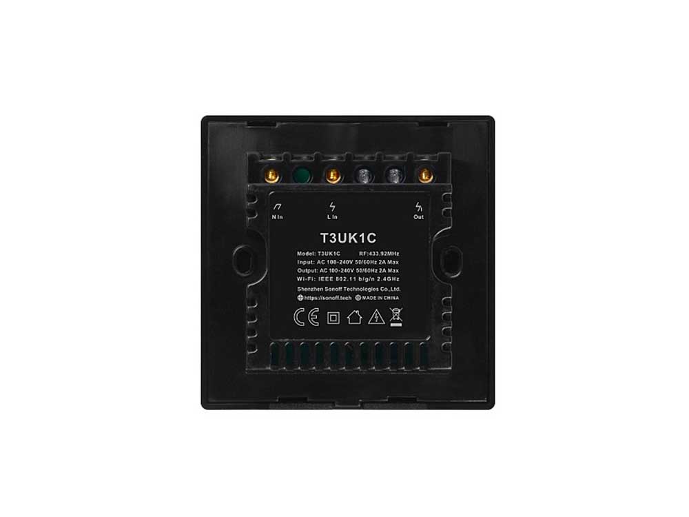 Sonoff T3 UK 1C WiFi Smart Wall Touch Switch Black Robots Cyprus Nicosia Limassol Famagusta Paphos Larnaca black