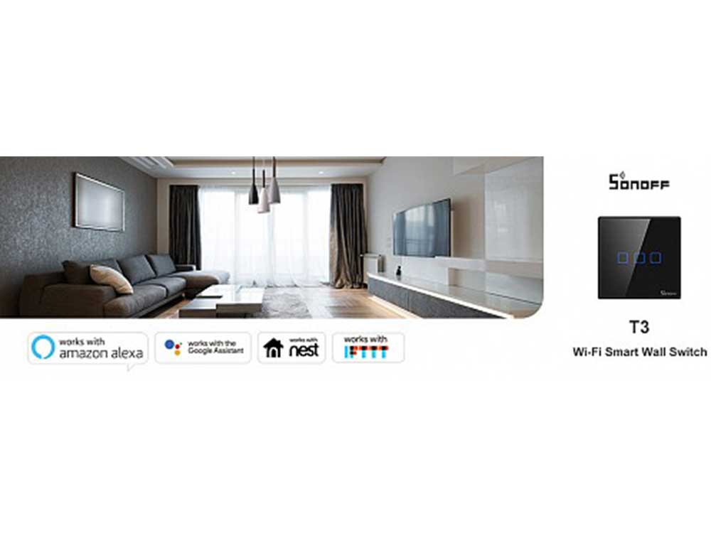 Sonoff T3 UK 1C WiFi Smart Wall Touch Switch Black Robots Cyprus Nicosia Limassol Famagusta Paphos Larnaca room