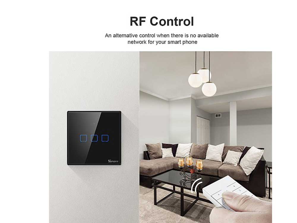 Sonoff T3 UK 2C WiFi Smart Wall Touch Switch Black Robots Cyprus Nicosia Limassol Famagusta Paphos Larnaca rf