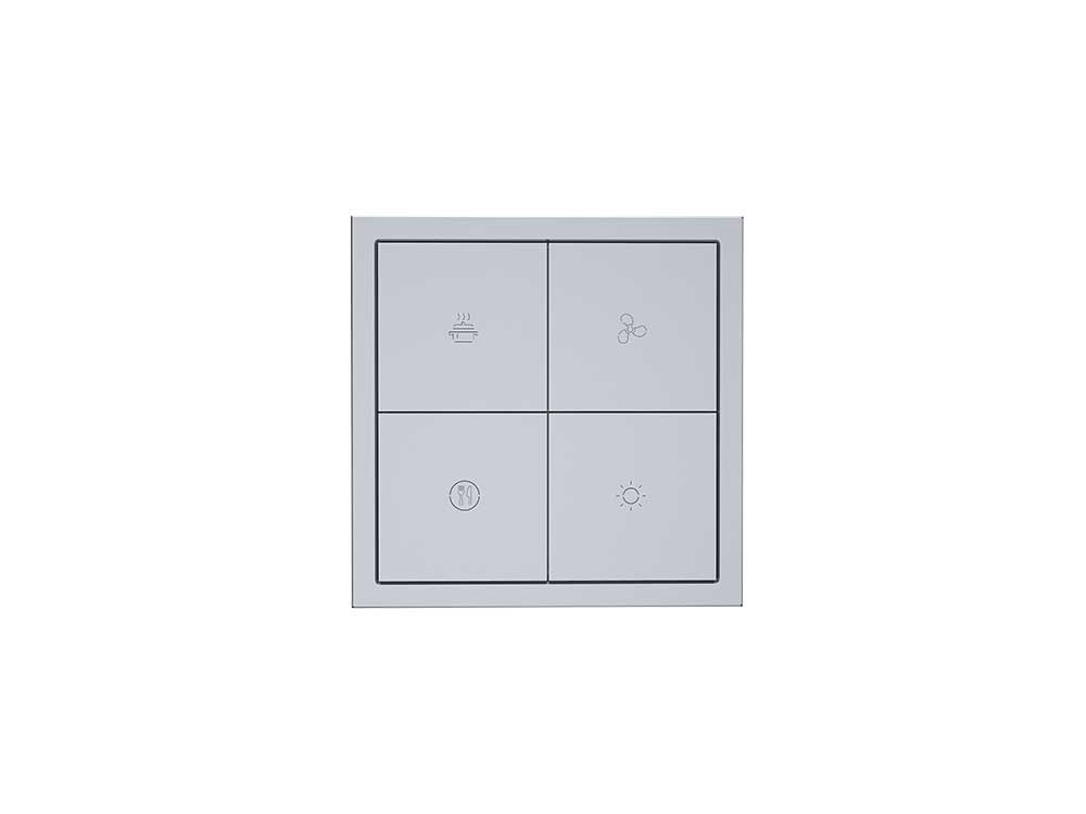 HDL Panel Tile Series 4 Button Smart Panel Space Gray HDL-MPT4RA.1 Robots Cyprus Nicosia Limassol Famagusta Paphos Larnaca front