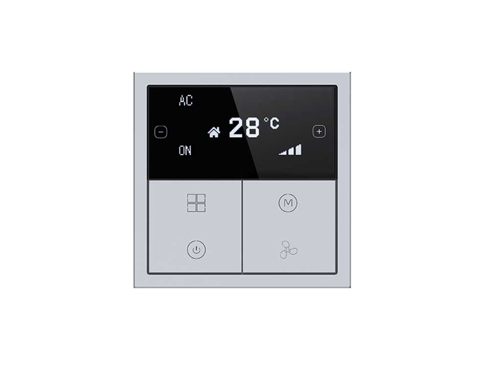 HDL Panel Tile Series OLED Thermostat Space Gray HDL-MPTOL6.18 Robots Cyprus Nicosia Limassol Famagusta Paphos Larnaca front