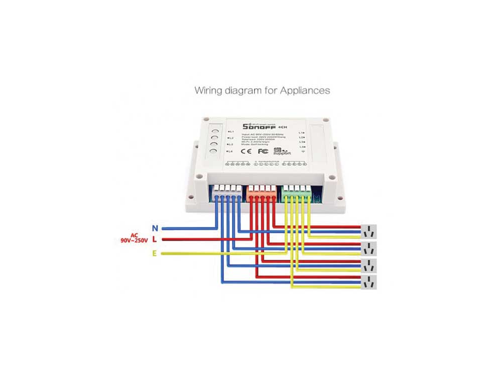 Sonoff 4CH R2 WiFi Smart Switch Robots Cyprus Nicosia Limassol Famagusta Paphos Larnaca wiring