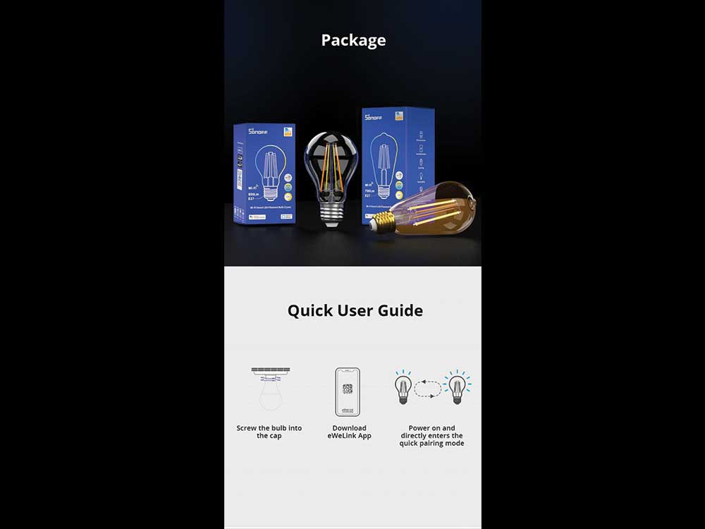 Sonoff B02-F-A60 WiFi Smart Filament Bulb Robots Cyprus Nicosia Limassol Famagusta Paphos Larnaca user guide