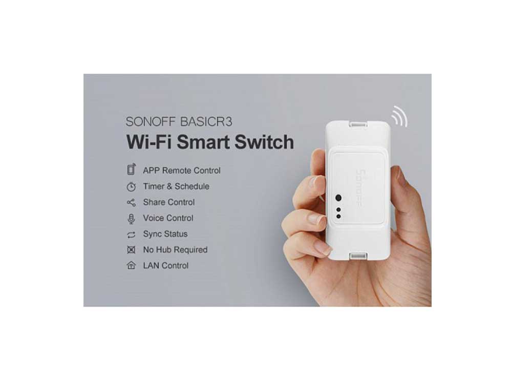SONOFF Basic R3 10A Smart WiFi Wireless Light Switch,DIY Module for Developers Compatible with Alexa & Google Home Assistant No Hub Required Works with IFTTT 2 Pack 