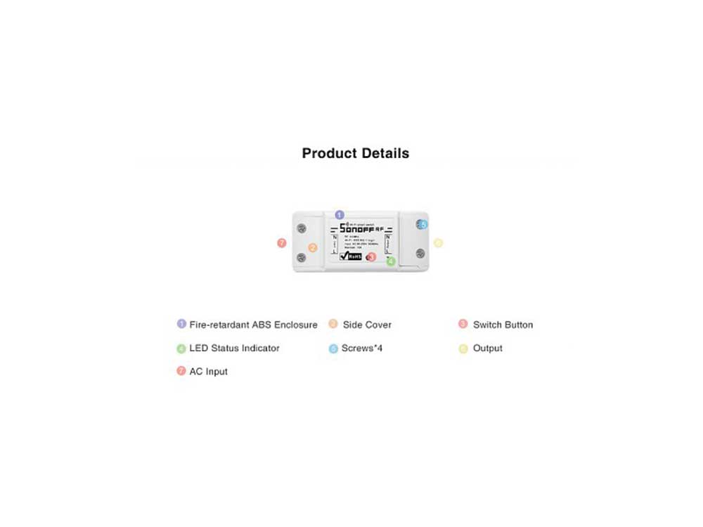 Sonoff RF WiFi Smart Switch Robots Cyprus Nicosia Limassol Famagusta Paphos Larnaca details