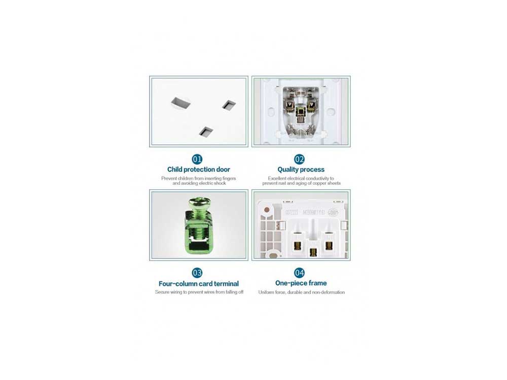 WOOX R4053 WiFi Smart Wall Socket 2xUK Outlet & 1xUSB 5V 2.4A Robots Cyprus Nicosia Limassol Famagusta Paphos Larnaca child protection