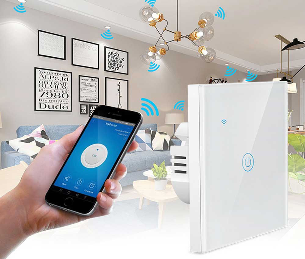UK Smart 1-gang 1-way Switch 10amp Load (200w) Robots Cyprus Smart Home Series Robots Cyprus Nicosia Limassol Famagusta Paphos Larnaca home automation smart phone