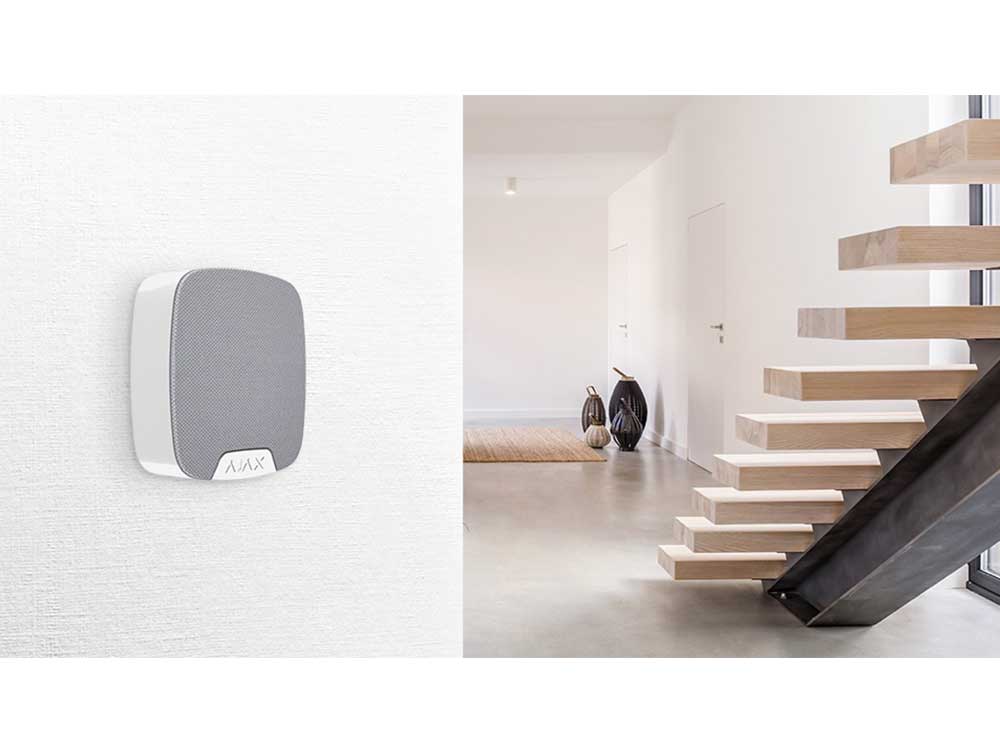 AJAX Wireless Indoor HomeSiren White Robots Cyprus Nicosia Limassol Famagusta Paphos Larnaca stairs zoom