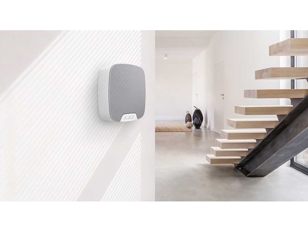 AJAX Wireless Indoor HomeSiren White Robots Cyprus Nicosia Limassol Famagusta Paphos Larnaca stairs