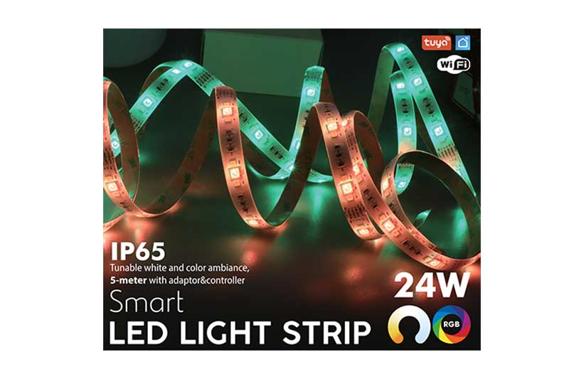 Tuya Led 4.8w m Wifi Smart Strip 5-meter Set Rgb+cct With Controller & Adaptor Ip65 Robots Cyprus Nicosia Limassol Famagusta Paphos Larnaca front