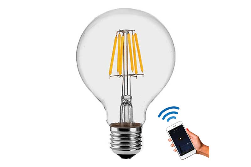 Tuya Led 7w Smart 'filament' Bulb E27 G95 800lm 2700k Wifi App Robots Cyprus Nicosia Limassol Famagusta Paphos Larnaca front