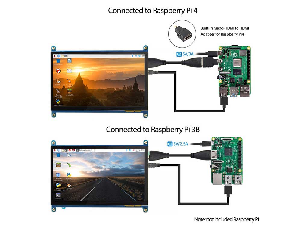 7 inch LCD HDMI Touch Screen 1024 600 Robots Cyprus Nicosia Limassol Famagusta Paphos Larnaca cables