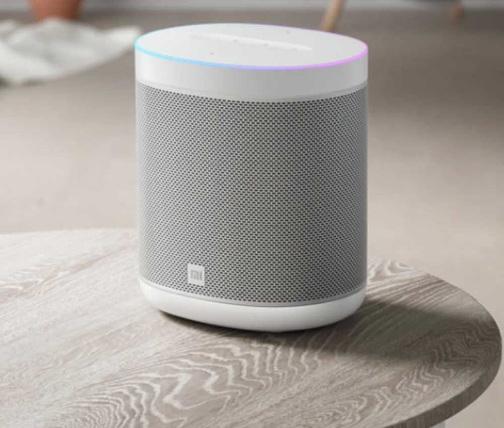 Xiaomi Mi Smart Google Assistant Speaker Global White Robots Cyprus Nicosia Limassol Famagusta Paphos Larnaca angle left table