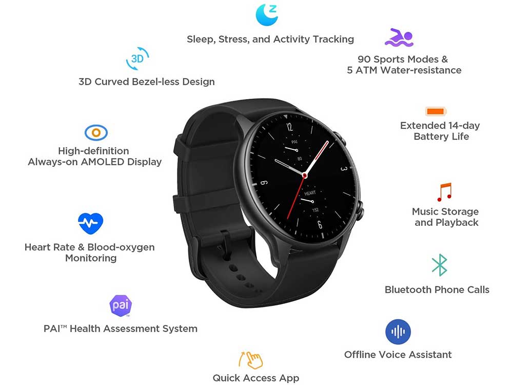 Amazfit GTR 2 SmartWatch Sport Edition Obsidian Black Robots Cyprus Nicosia Limassol Famagusta Paphos Larnaca mode