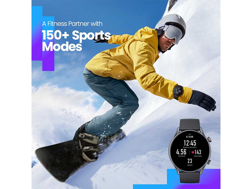 Amazfit GTR 3 Pro SmartWatch Infinite Black Robots Cyprus Nicosia Limassol Famagusta Paphos Larnaca 150 SPORTS MODES