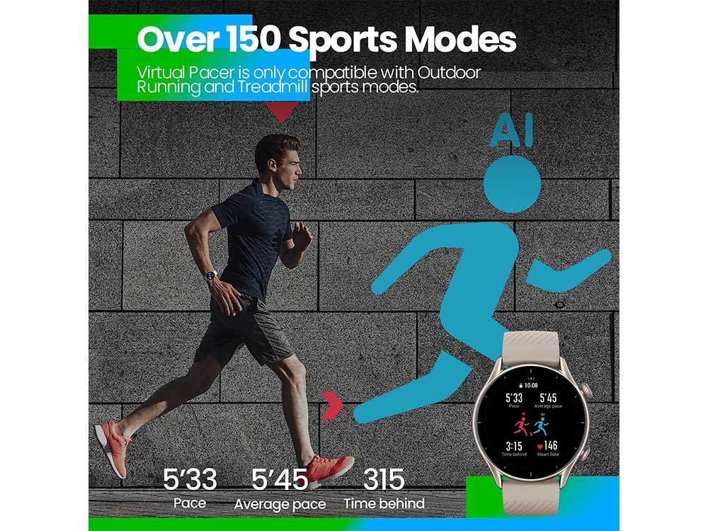 Amazfit GTR 3 SmartWatch Thunder Black Robots Cyprus Nicosia Limassol Famagusta Paphos Larnaca 150 SPORT MODES