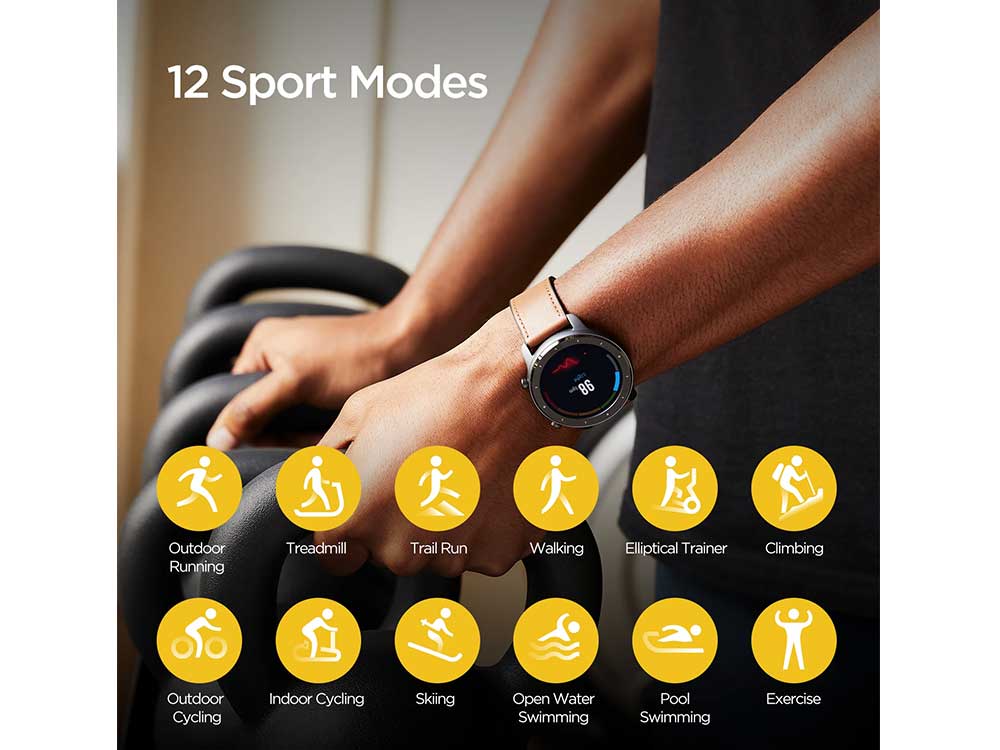 Amazfit GTR 47mm SmartWatch Stainless Steel Brown Robots Cyprus Nicosia Limassol Famagusta Paphos Larnaca 12 sports modes