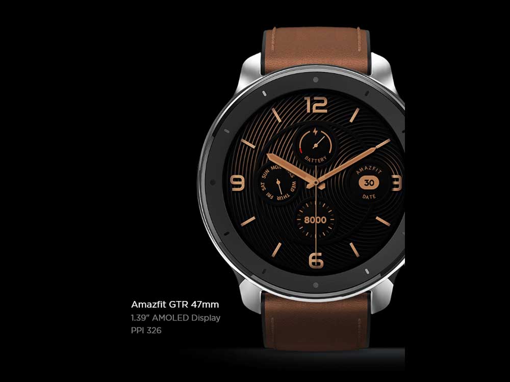 Amazfit GTR 47mm SmartWatch Stainless Steel Brown Robots Cyprus Nicosia Limassol Famagusta Paphos Larnaca amoled display