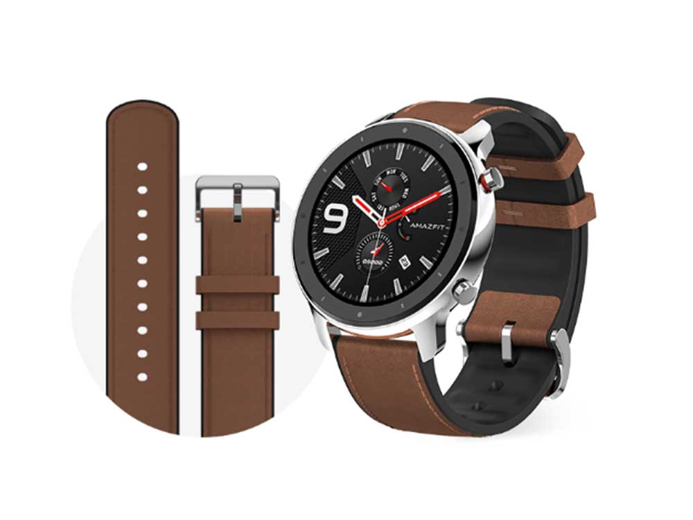 Amazfit GTR 47mm SmartWatch Stainless Steel Brown Robots Cyprus Nicosia Limassol Famagusta Paphos Larnaca leather