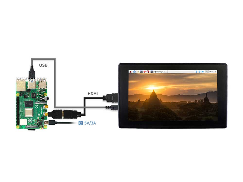 7inch Capacitive Touch Screen LCD with Case 1024 600 HDMI IPS Various Systems Support Robots Cyprus Nicosia Limassol Famagusta Paphos Larnaca raspberry pi 4