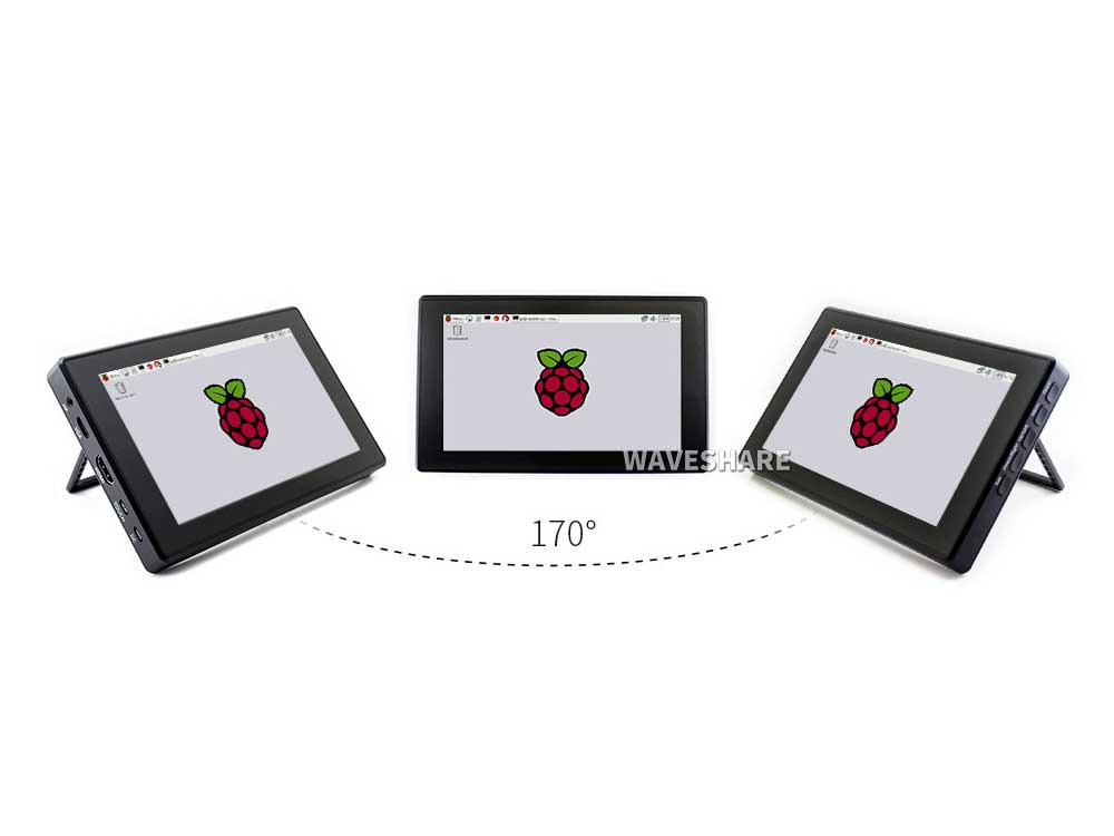 7inch Capacitive Touch Screen LCD with Case 1024 600 HDMI IPS Various Systems Support Robots Cyprus Nicosia Limassol Famagusta Paphos Larnaca stand angle